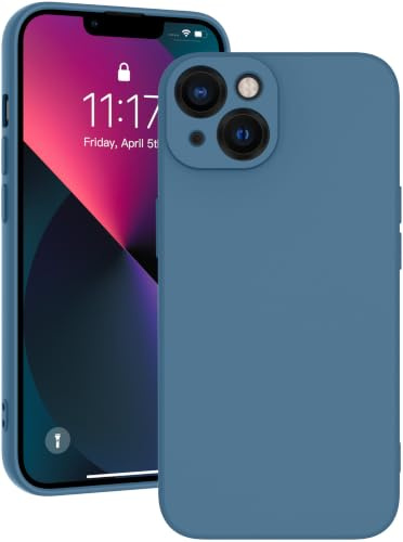 Qasyfanc Soft Silicone Case for iPhone 13 6.1-Inch, Blue | Full Camera Protection, Anti-Scratch Microfiber Lining, Slim Soft Touch Shockproof Cover