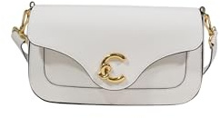 Coccinelle Leder Schultertasche Umhängetasche C-Me Calf Shoulder Bag Pearl creme