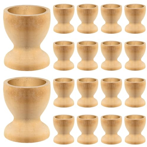 GARVALON 25 Pezzi Portauova in Legno Fai da Te 25 Pezzi per, Supporto per Dipingere Uova di Pasqua, Porta-Uova da Banco Compatto per Decorazioni e Feste Pasquali