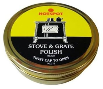 Stove & Grate Polish Black, Heat-Resistant, Polish for Cast Iron Stoves, Fire Grates & Fireplaces, Multi-Fuel Stoves, Ranges & Fireplace Accessories, Long-Lasting Professional Stove Care,170gm