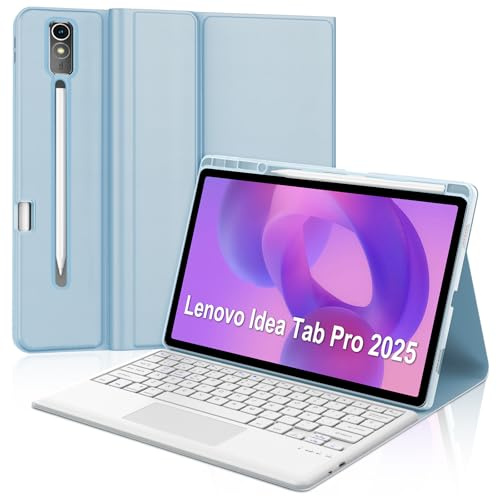 FOGARI Teclado con Touchpad para Lenovo Idea Tab Pro 12.7 2025 | Español Ñ Teclado Magnético Desmontable Bluetooth con Trackpad para Tablet Lenovo Idea Tab Pro 12.7, Azul Claro