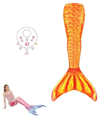 Niedliches Set Kinderkleidung -Lustige Und Verspielte Muster Ideal FüR Pool Und Meer,schwimmflossenkindermeerjungfrau-130