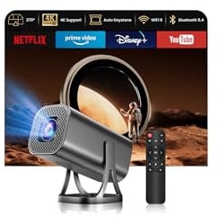 Mini Beamer 4K 1080P, Mini Projektor Tragbarer für Heimkino Outdoor