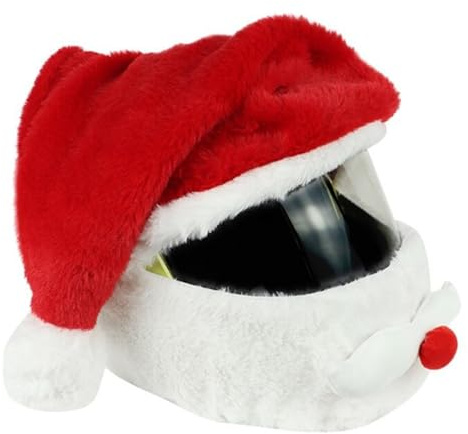 Laikoutd Weihnachts Motorradhelme, Weihnachtsmütze, einfach aufschiebbares Design, auffälliger, festlicher Look, toller Social Media Fotoprofi, Weihnachtsmütze, Helme, Zubehör
