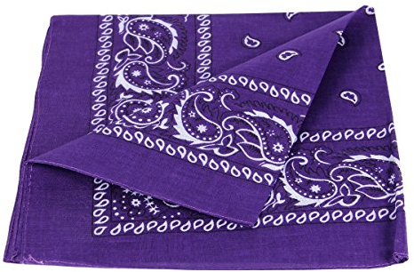 Bandana Zandana Kopftuch Halstuch Paisley Muster 100% Baumwolle (dunkel lila 64)