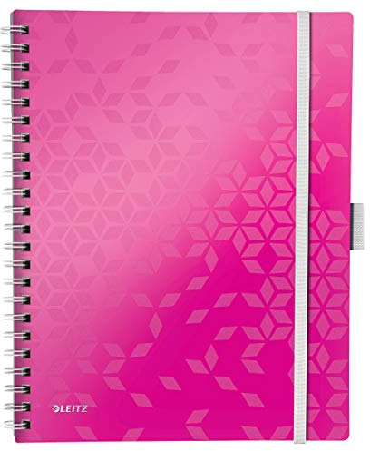 Leitz 46440023 Kollegblock WOW Be Mobile, A4, PP, liniert, pink metallic