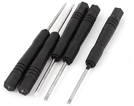 Sourcingmap 5pcs 2mm Magnetic Tip Mini Flat Head Slotted Screwdriver
