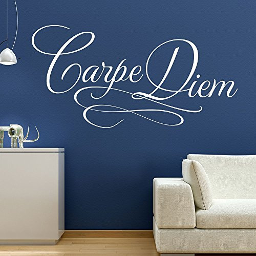 Wandtattoo Carpe Diem No.5 (Farbe weiss/Größe 60x30cm)
