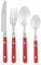 Pradel Heritage 518154 Besteckset, 24-teilig, Edelstahl/Kunststoff, Rot, 9,6 x 23,5 x 9,7 cm