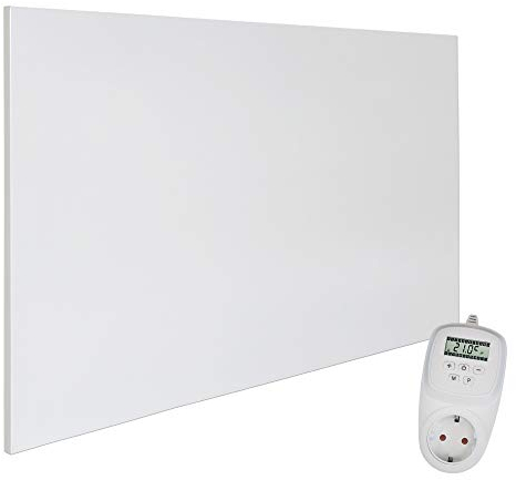 VIESTA® Infrarot Wandheizung mit Thermostat [INKL. TH12 THERMOSTAT] – Infrarotheizung Wandmontage Heizkörper – Carbon Crystal Infrarotheizung – Paneel Badezimmer geeignet – (Modell H900-900W)