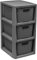 BranQ - Home essential Regal in Rattan Design, Kunststoff PP, Anthrazit, 29,5x24x48,7 cm