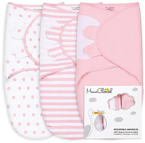 Mama Cheetah Puckdecke für Babys, einfaches Pucken für Neugeborene, Pucksack aus Bio-Baumwolle, Puck-Set für Babys, Jungen und Baby, Mädchen, klein (0-3 Monate)