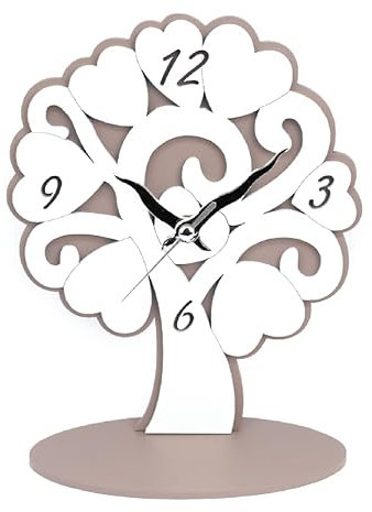 Bomboniera Orologio Albero della Vita In Legno Tortora 14x18 cm Scatola da Regalo Inclusa Ideale per Bomboniera Battesimo Comunione Cresima Matrimonio