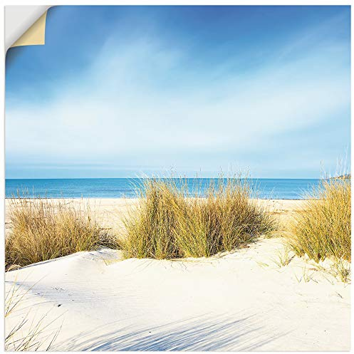 ARTland Wanddeko Wandtattoo selbstklebende Vinylfolie 40x40 cm Strand Meer Dünen Gräser Meerblick Natur Sand Himmel Maritim K2JP