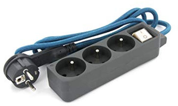 Mini multiprise 3x16A fiche Plate - Bleu - Chacon