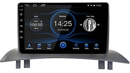 EZoneTronics Android 10.1 per Renault Megane 2 2004-2008 Autoradio Stereo da 9 pollici Touch Screen Navigazione GPS ad alta definizione AM/FM/RDS Bluetooth WIFI USB Mirror Link Player 2G RAM 32G ROM