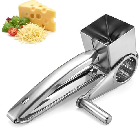 LetCart Grattugia Per Formaggio In Acciaio Inox, Trituratore Manuale Per Formaggio Parmigiano, Handy Grattugia A Manovella Per Formaggio Multifunzionale Per Cucina Artigianale