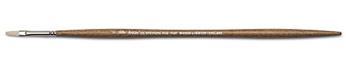 Winsor & Newton 5010401 synthetischer Künstler Ölpinsel mit hoher Elastizität & Lebensdauer, ergonomischer Stiel für Ölfarben und Alkydfarben - Flachpinsel Nr. 1