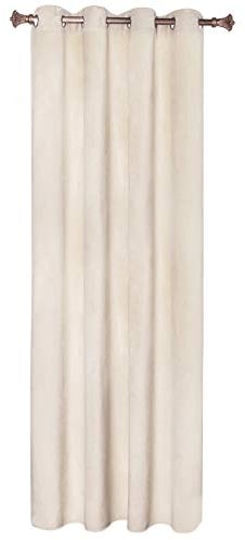 WOLTU Verdunklungsgardine mit Ösen Samtvorhang Blickdicht Thermogardine, 300 g/m² Schwere lichtundurchlässige Verdunklungsvorhang für Schlafzimmer Geräuschreduzierung Beige 140x245 cm (1 Stück)