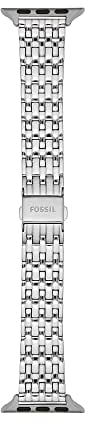 Fossil Armband kompatibel mit Apple Watch, 38/40/41 mm 18 mm Silber Edelstahl, S380006