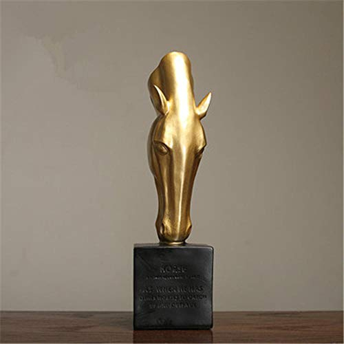 LLSJF Statuen Dekoration Statuen Und Skulpturen Harz Pferdekopf Trockenblumengefäß Vase Wohnzimmer Büro Weinschrank