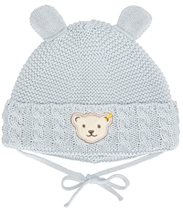 Steiff Unisex Baby Basic Bommel Beanie-Mütze, Celestial Blue, 41