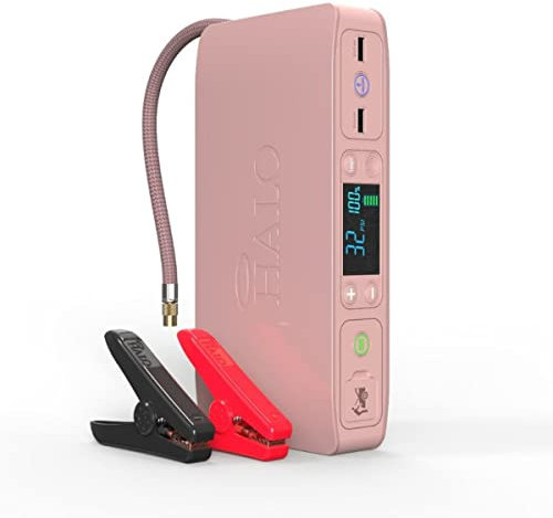 Halo HALO Bolt Air +, Portable Vehicle Jump Starter, Air Compressor, & Power Bank with Digital Display, Rose