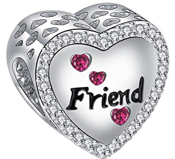 Yinsen Femme Famille Charms Breloque avec Coeur en Argent 925 Sterling Femmes Charms et Perles Compatible pour Européen Bracelets Collier