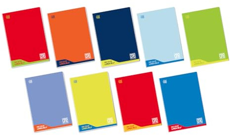 Blasetti - 6 Maxi-Heft DIDATTICI One Color. Papier 100g, 72 Seiten + Vorsatzblatt, Jolly Page, ideal für Dysgraphie, gemischte Farben - Karos (10M) | Blasetti: Papier 100 g FSC, AED und Federottica, hervorgehobene Linien und Karos, Packung 6 Stück.