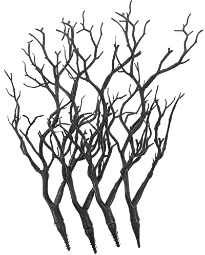 Didiseaon 4 Stück Simulationspflanze Korallenzweig Künstliches Geweih Getrockneter Zweig DIY Zweige Für Weihnachtsfeier Festivals Heimhotel Dekor (Schwarz)