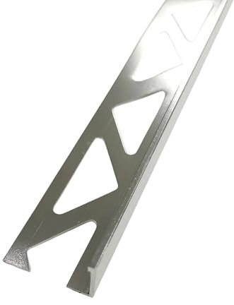 10 x Brushed Silver Chrome Metal 12.5mm Tile Trim