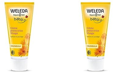 WELEDA Bio Baby Calendula Gesichtscreme - Naturkosmetik Feuchtigkeitscreme mit Mandelöl & Bienenwachs zur Pflege von trockener Haut. Natürliche Gesichtspflege Creme für Babys & Kinder (1x 50ml)