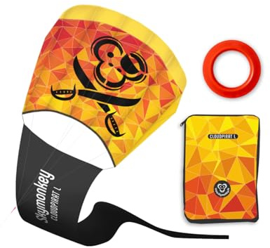 Skymonkey Kinderdrache Cloudpirat L - Einleiner Drache, 81 cm | Einleiner Drache für Kinder ab 8 Jahren - inkl. Drachenschnur, ideal für Outdoor, Freizeit & erste Flugerfahrungen