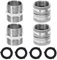 M MINGLE Lot de 4 adaptateurs de tuyau d'arrosage, mâle vers mâle, femelle vers femelle, connecteur en acier inoxydable de 1,9 cm, avec 4 rondelles supplémentaires