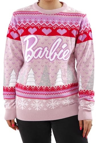 Barbie Maglione Natalizio Felpe da Donna Natale | Pullover Natale Donna | Rosa L