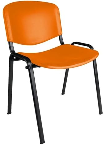 Topsit Besucherstühle, stapelbarer Konferenzstuhl, mit Sitz und Rückenlehne aus Kunststoff. (Orange)
