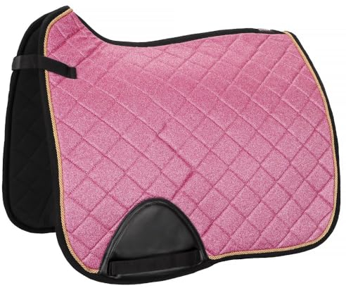 Start Seville Schabracke Pferd – Barock Satteldecke Warmblut mit Zierkordel – Reitschabracke für Dressur & Vielseitigkeit – Hochwertiges Reitzubehör (Rosa, Dressur)