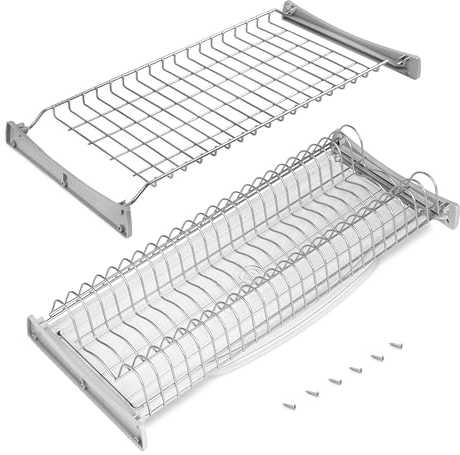 Emuca - Escurreplatos para módulos altos Suprastar, Escurridor de Platos y Vasos para Muebles de Cocina, módulo 900mm, Acero, Pintado aluminio