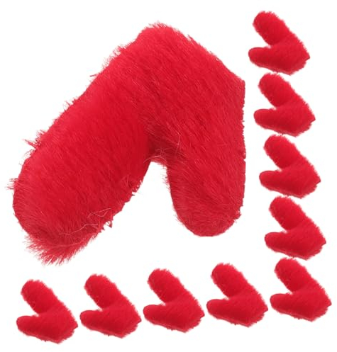 HAPINARY 50 Stück Kleines Geweih Mini-geweih Zum Basteln Cosplay Tiere Horn Plüsch-rentiergeweih Stirnband-dekor DIY Frauen Geweih-haarspangen Tiara Kind Schuhe Und Hüte Stoff Rot Kleidung