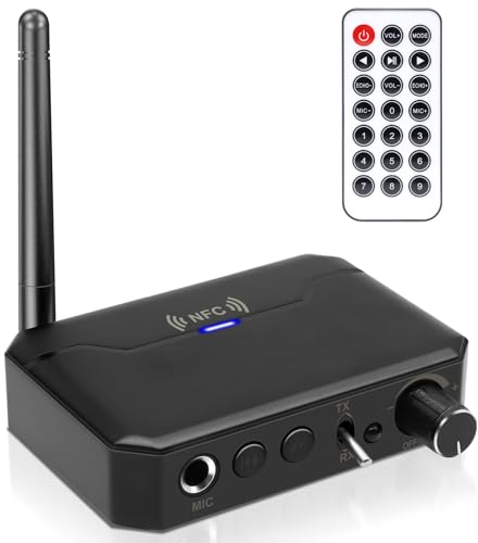 Transmetteur Bluetooth 2 en 1 - Adaptateur audio Bluetooth 5.3 pour TV PC vers 2 casques sans fil - Carte TF Plug Play - AUX RCA 3,5 mm - Pour TV/PC/Car/MP3/lecteur CD/haut-parleur/combiné - Prise en