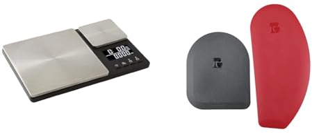 KitchenAid Digitale Lebensmittel-Waage mit Zwei Plattformen & 2-teiliges Set aus Topfschaber und Silikonschaber für Schüsseln, Empire Rot-Onyx Schwarz