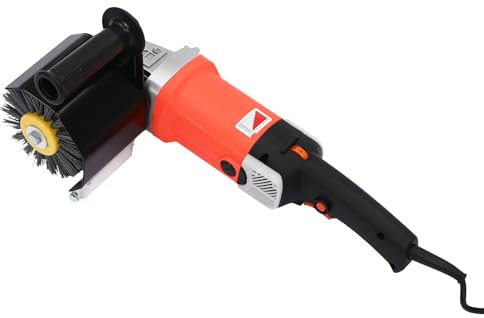 1400W Elektrische Satiniermaschine, Edelstahl Schleifmaschine Mit 8 KeitEinstellbare Geschwindigkeit, Bürstmaschine Für Ziehen Metalloberflächen Rostfreiem Stahl Holzplatten, Schwarz Rot