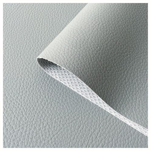 Kunstleder Bezugsstoff Möbelstoff Meterware 160cm Breit Kunstleder Vinyl Stoff für Polster, Sofa Stuhl Sitzbezug, DIY Handwerk, Polsterung(Colour: Yellow)(Light Grey,1.6X3m)