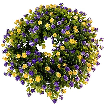 2024 Spring Festival Purple Yellow Wreath Flower Yellow Purple Wreath Door Hanging Home Decoration Spring And Wreath Farmhouse Door Front Wreath Extra Large for Front Door