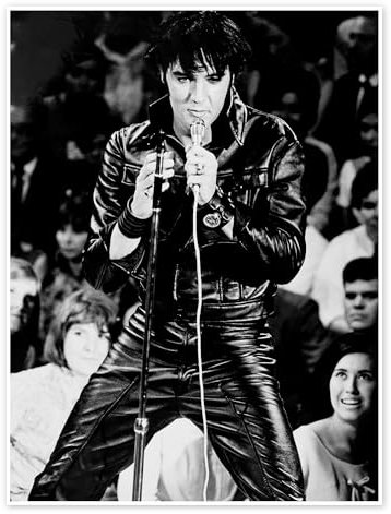 Elvis Presley Poster 50 x 70 cm Schwarz-Weiß Wandbilder Wanddeko