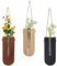 SUPERFINDINGS 3 Piècess Jardinières Murales en Bois Vase pour Plantes D'intérieur Pots Cylindriques en Verre Idées De Décoration Murale pour La Propagation des Plantes Vase pour La Décoration