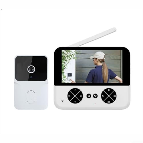 HEBEOT Video Doorbell Wireless, 4.3-inch TFT Color Screen Video Doorbell System Featuring Outdoor Monitor And Dual Way Intercom(White)