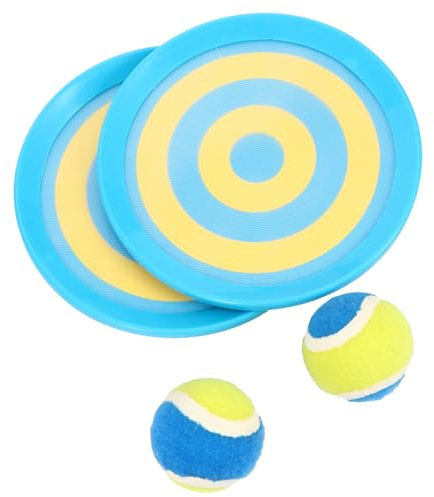 KOMBIUDA Bola pegajosa Juguete de pádel Paleta de Lanzamiento Juegos de atrapar paletas de Disco Juguete para lanzar Dardos pegajoso para Padres e Hijos páginas Blue
