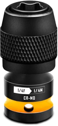 Porte-bits d'impact, adaptateurs de 1/4 pouce carré à 1/4 pouce hexagonal pour clés à chocs et cliquets