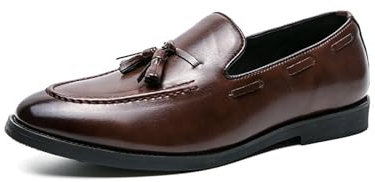Mocasines para Hombre, Sin Cordones, Formales, De Moda, para Conducir, Clásicos, De Vestir, Informales, Oxford,Marrón,40 EU